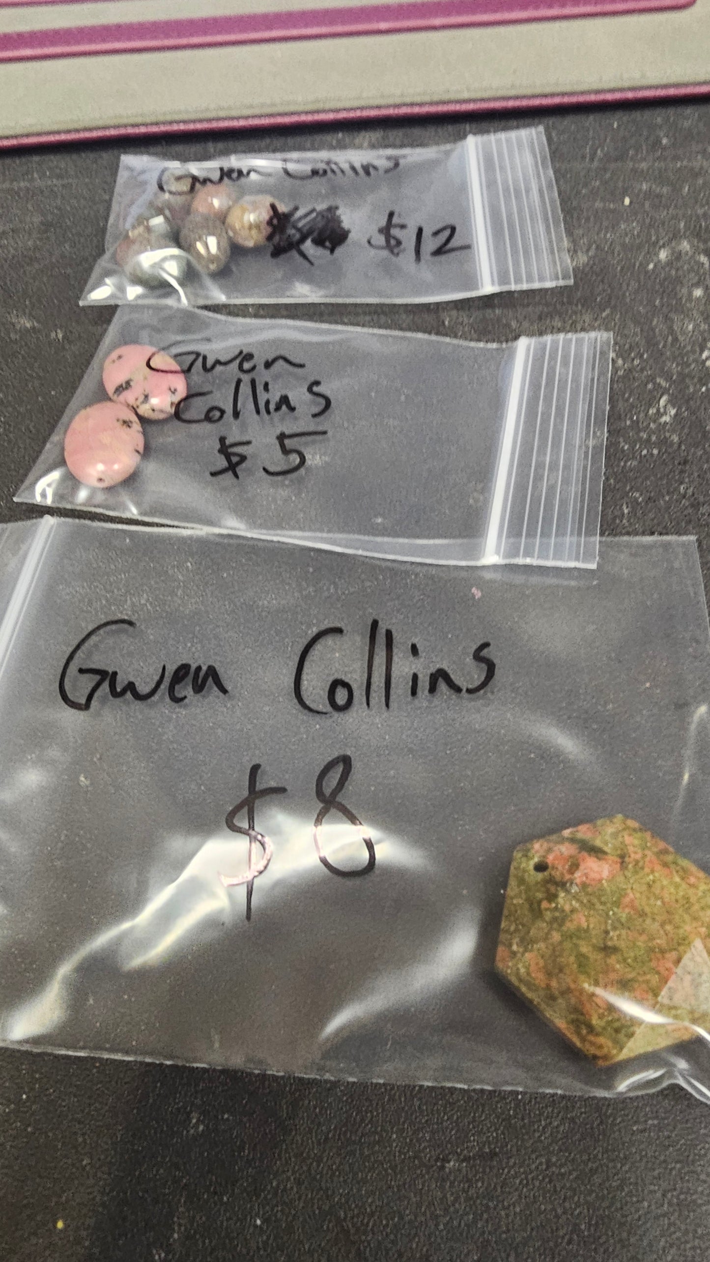 Gwen 5/4 1)$50 2)$28 3)$25 $5